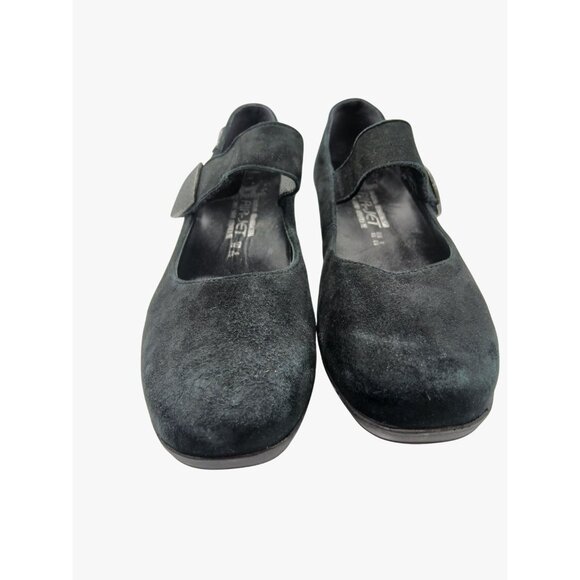 Mephisto Kimona Black Suede Mary Jane Wedge Shoes Womens Size 8.5 Adjustable - Picture 5 of 15